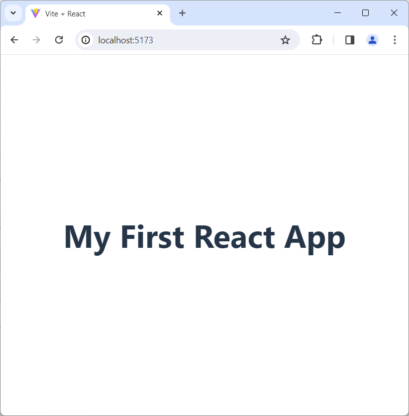 The React app after we modified the JSX code to simplify it