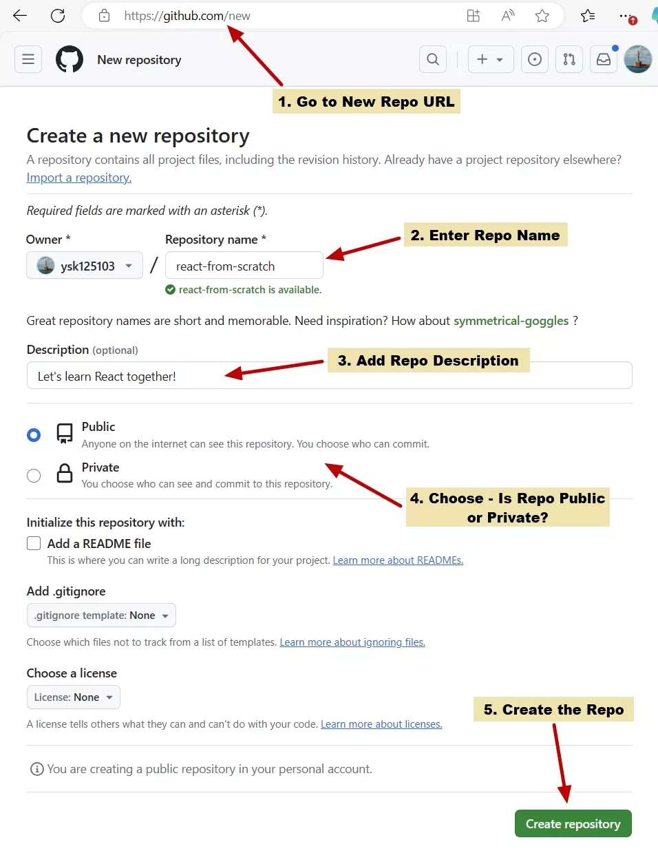 Create a new GitHub repository - A step-by-step Guide
