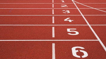 Image: Track and field with numbered tracks